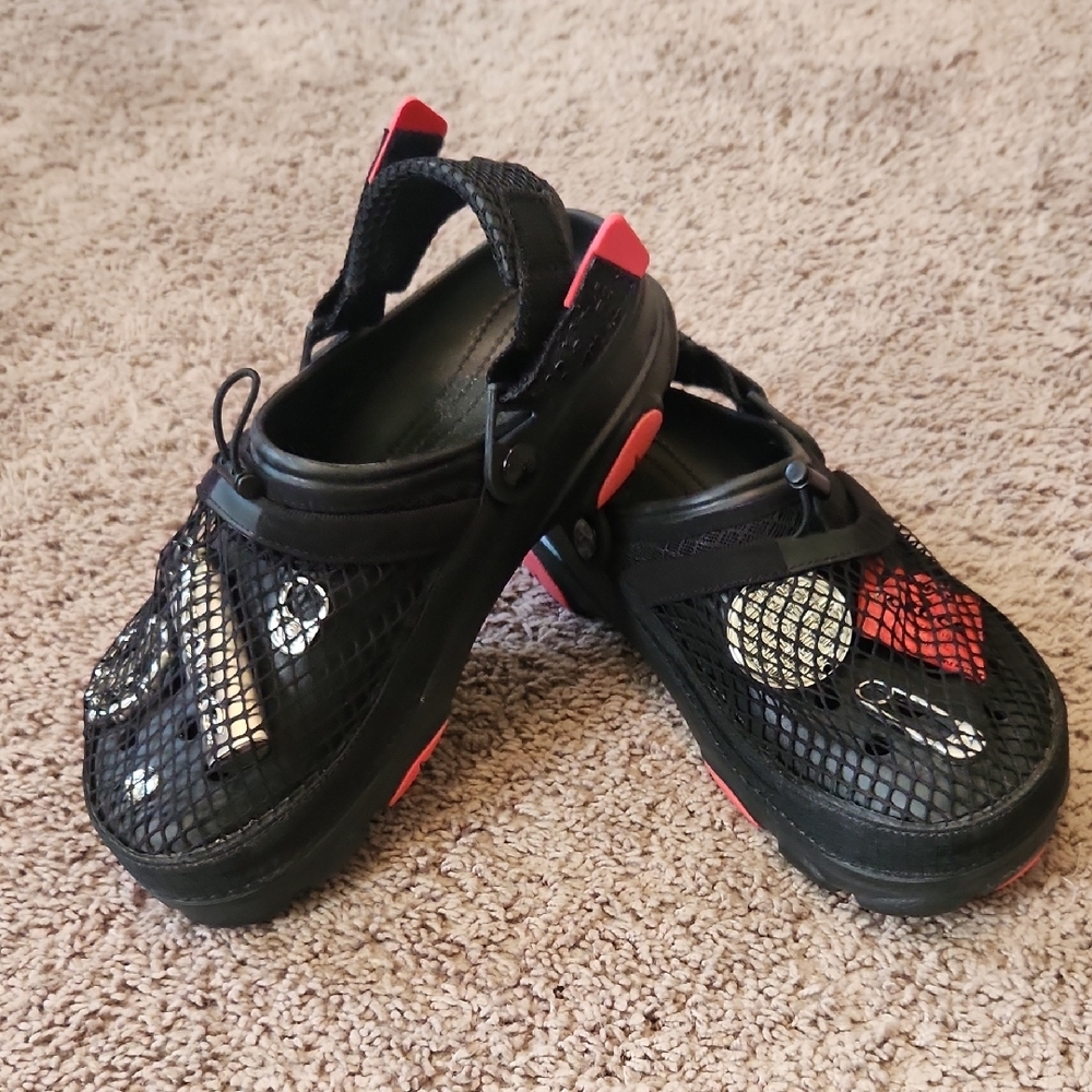 CROCS Black and Red Slip-On Water Shoes